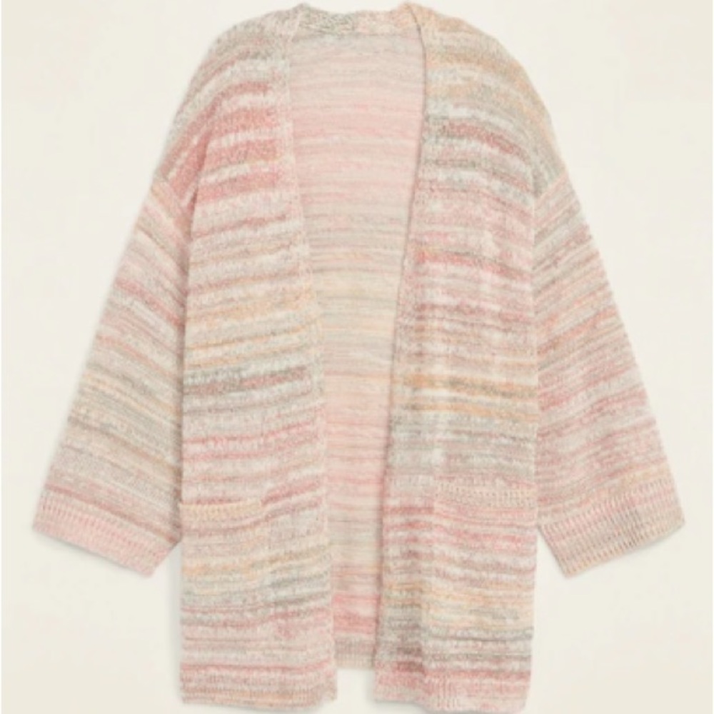 OLD NAVY Space Dye Knit Open Half Sleeve Layering Cardigan Sweater M Pockets - Picture 6 of 6